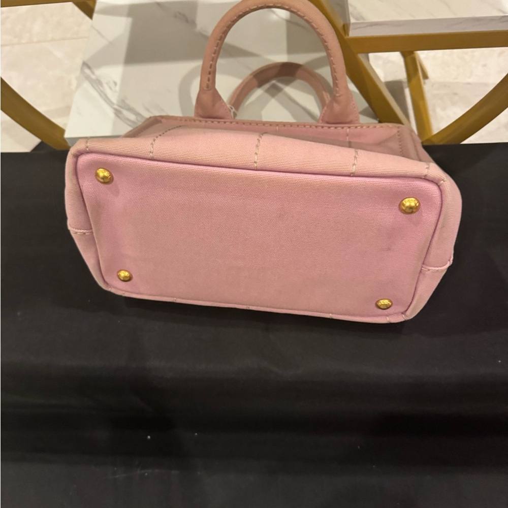 Prada Blush Pink Canvas Tote - Picture 4 of 6